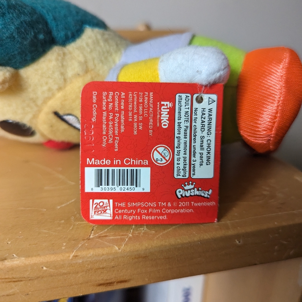 Funko Stuffed Animal with Red, Blue, Yellow, and Purple Colors - Picture 4 of 8